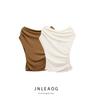 Jnleaog Spring New Arrival Women's Clothing Fashion Style French Fashion Asymmetric Shoulder Waist-Controlled Top 87075751