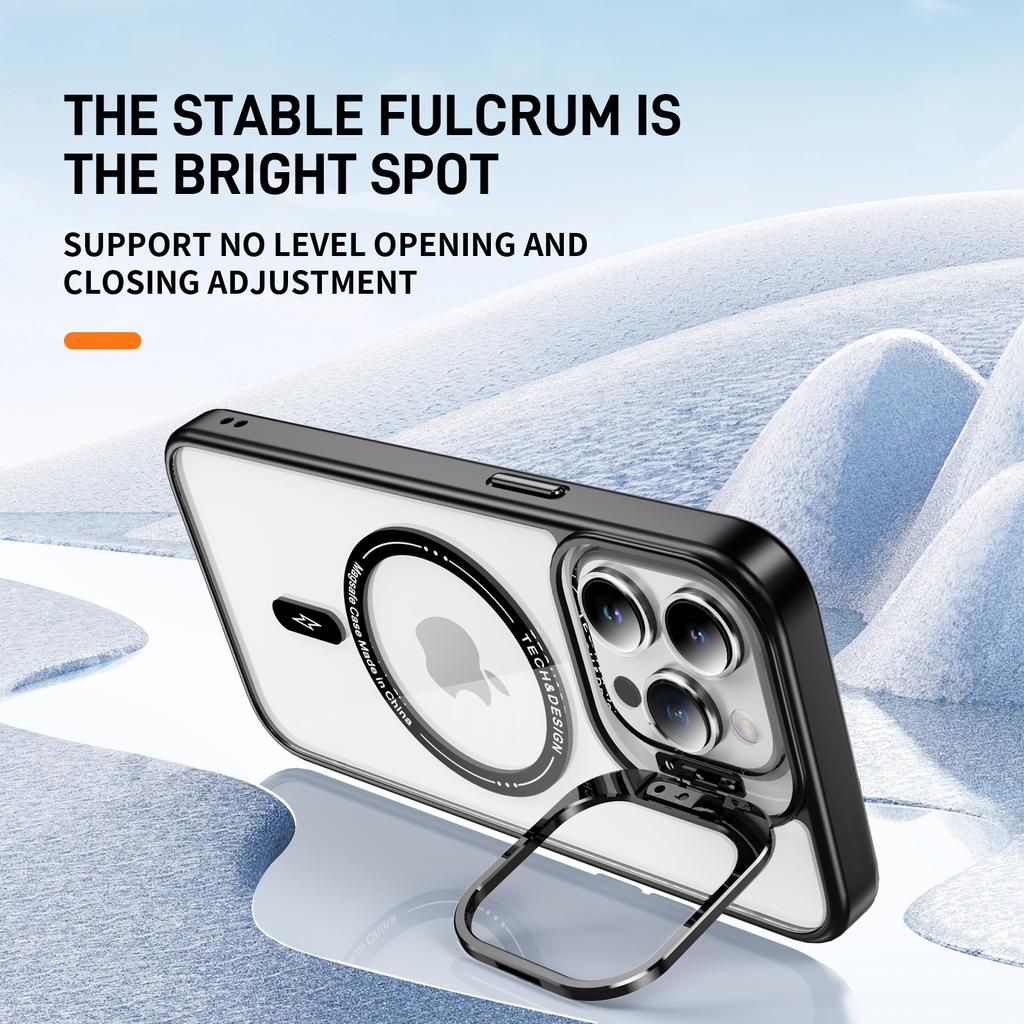For iPhone 13 Pro 6.1 inch Cell Phone Case Camera Kickstand Anti-scratch Cover Compatible with MagSafe