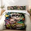 Dragon Ball Nome Personalizzato Set da 3 pezzi Perfetto per la camera da letto Set di biancheria da letto confortevole include una federa per piumone e due federe Ideale per compleanno o Natale