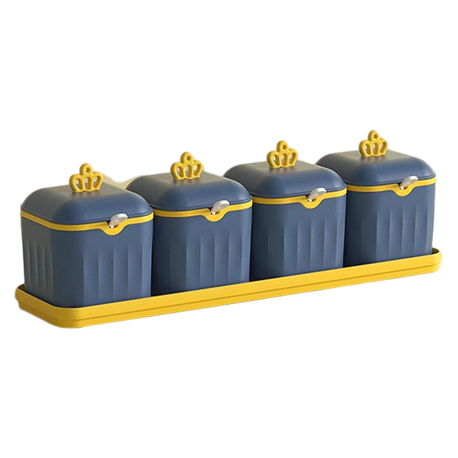 Spice Storage Box Multi Compartment Salt Pepper Shaker Home Condiment Jar