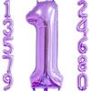 Giant 40Inch Purple Birthday Balloons 0-9 Digit Balloons for Purple Butterfly Number Birthday Party Baby Shower Decoration Favor