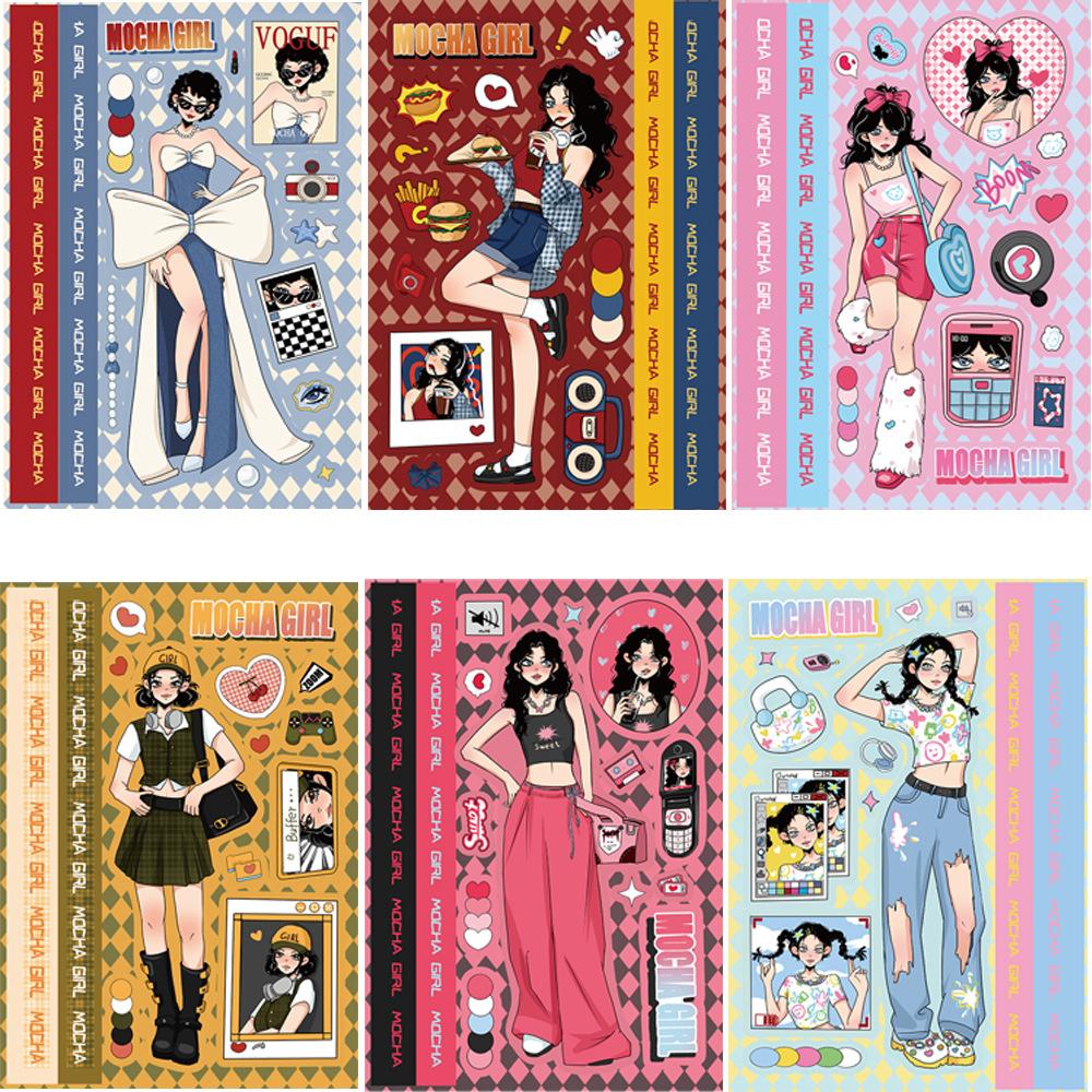8 Loli Girl Guka Character Stickers DIY Hand Account Small Card Mobile Case Decoration Korean Ins