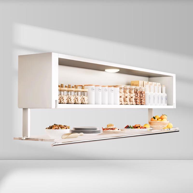 Under-Cabinet Pull-Down Storage Shelf with Sensor Light