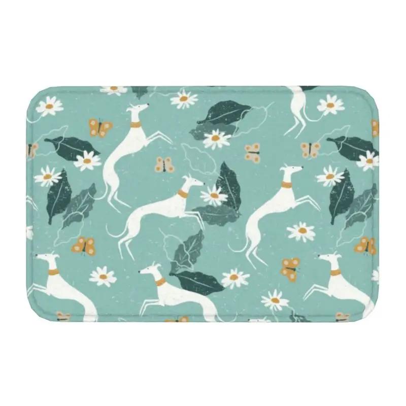 Personalized Vintage Whippet Greyhound Dog Doormat Mat Anti-Slip Hound Bath Kitchen Balcony Rug Carpet 40*60cm
