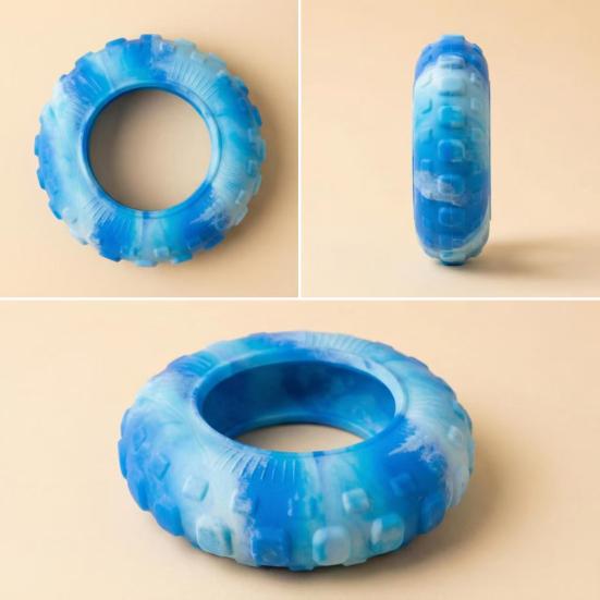 Interactive Dog Toy Tire Shape Textured Dog Chew Toy Teeth Cleaning Toy for Aggressive Chewers Tug-of-War Toss And Catch