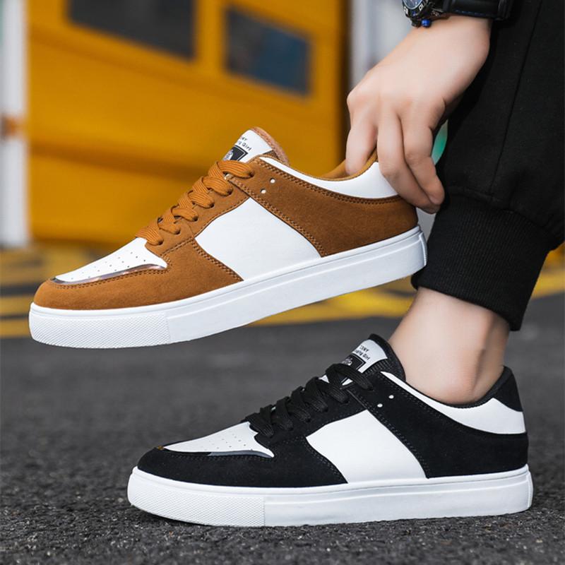 ModeMänner Leder Freizeitschuhe Männer Schnürschuhe Mode Turnschuhe Mann Weiße Schuhe Bequeme Plattform Männliche Turnschuhe Schuhe große Größe 48