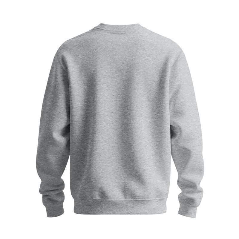 Neues Fleecegefüttertes Sweatshirt für Herren Frühling/Herbst Klassischer Rundhalsausschnitt Einfarbig Übergroß Lässige Passform Oberteil