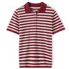 Top Polo Rigato Cotone Pettinato Manica Corta Estivo Ultimo Vestibilità Comoda e Versatile Slim Maglia a T-shirt Contrasto Top