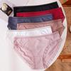 TERMEZY Sexy Women Lace-edged Briefs Low-rise Seamless Comfortable Underpant Solid Color Soft Intimate Panties