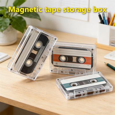 Transparent Cassette Tape Organizer Hard Plastic Storage Case for Blank Recorded Tapes Keep Your Vintage Audio Collection Neat