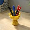 3D Printed Bouquet Pen Holder Planter, Mini Desk Decor with Bow & Artificial Flowers, Multifunctional PLA Craft for Pencil Organizer Pot, Romantic
