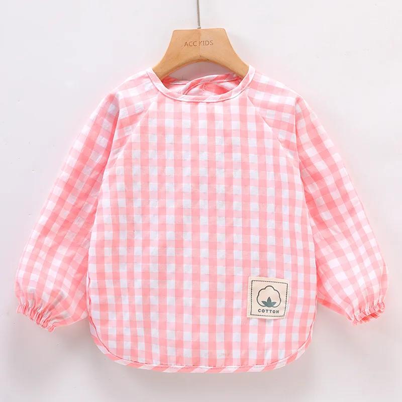 

Длинные рукава водонепроницаемые нагрудники для детей 0-3 лет комбинезоны для детского питания детская одежда не требующий стирки фартук костюм для мальчиков и девочек 90 0-1years old розовый