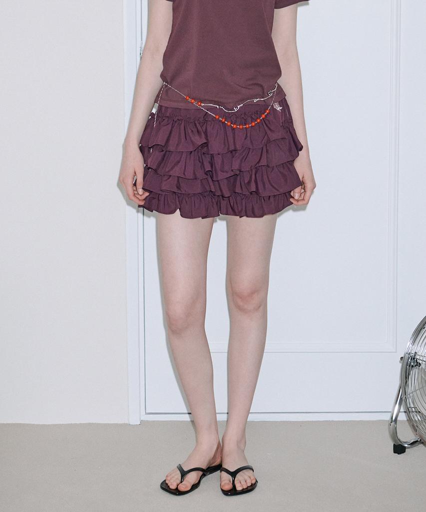 Sinun Frill Mini Skirt Pants (Purple)