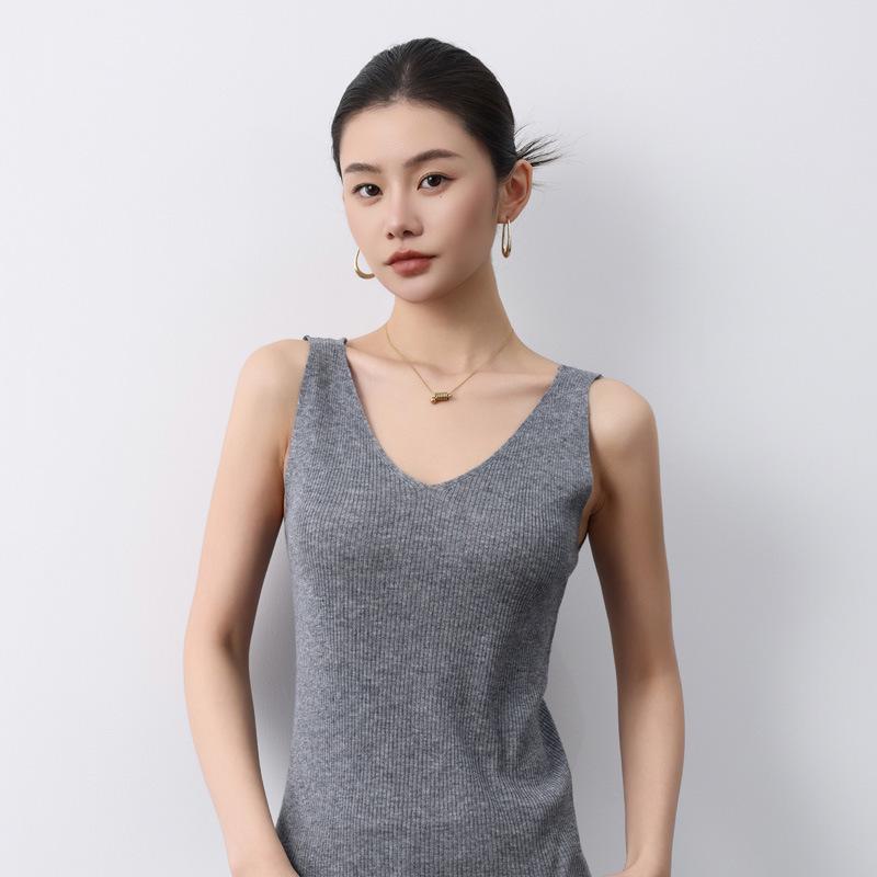 Wool Camisole Vest: Fine-Spun, Crew Neck or V-Neck, Slim-Fit Base Layer