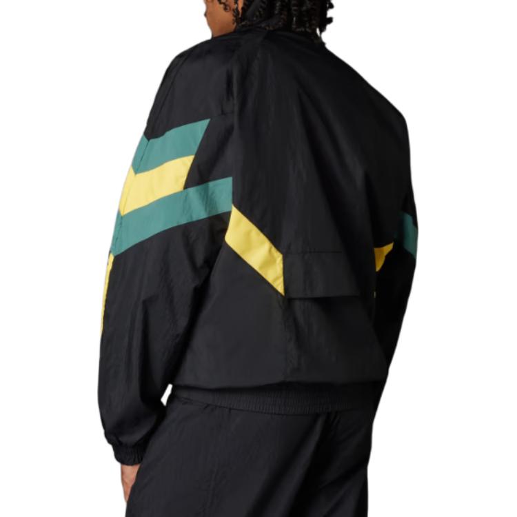 Adidas Originals Logo Stand Collar Loose Fit Zip Long Sleeve Jacket Men Jackets Black IN5568