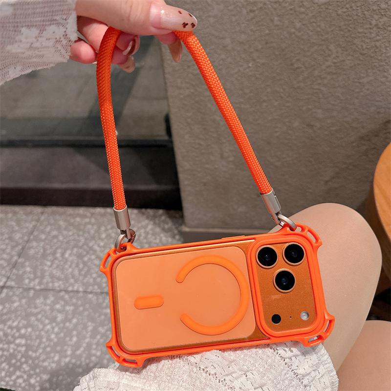 Crossbody Necklace Strap Lanyard Clear Magnetic Case For iPhone 17 16 14 15 12 13 Pro Max 16Plus 11 For Magsafe Shockproof Cover