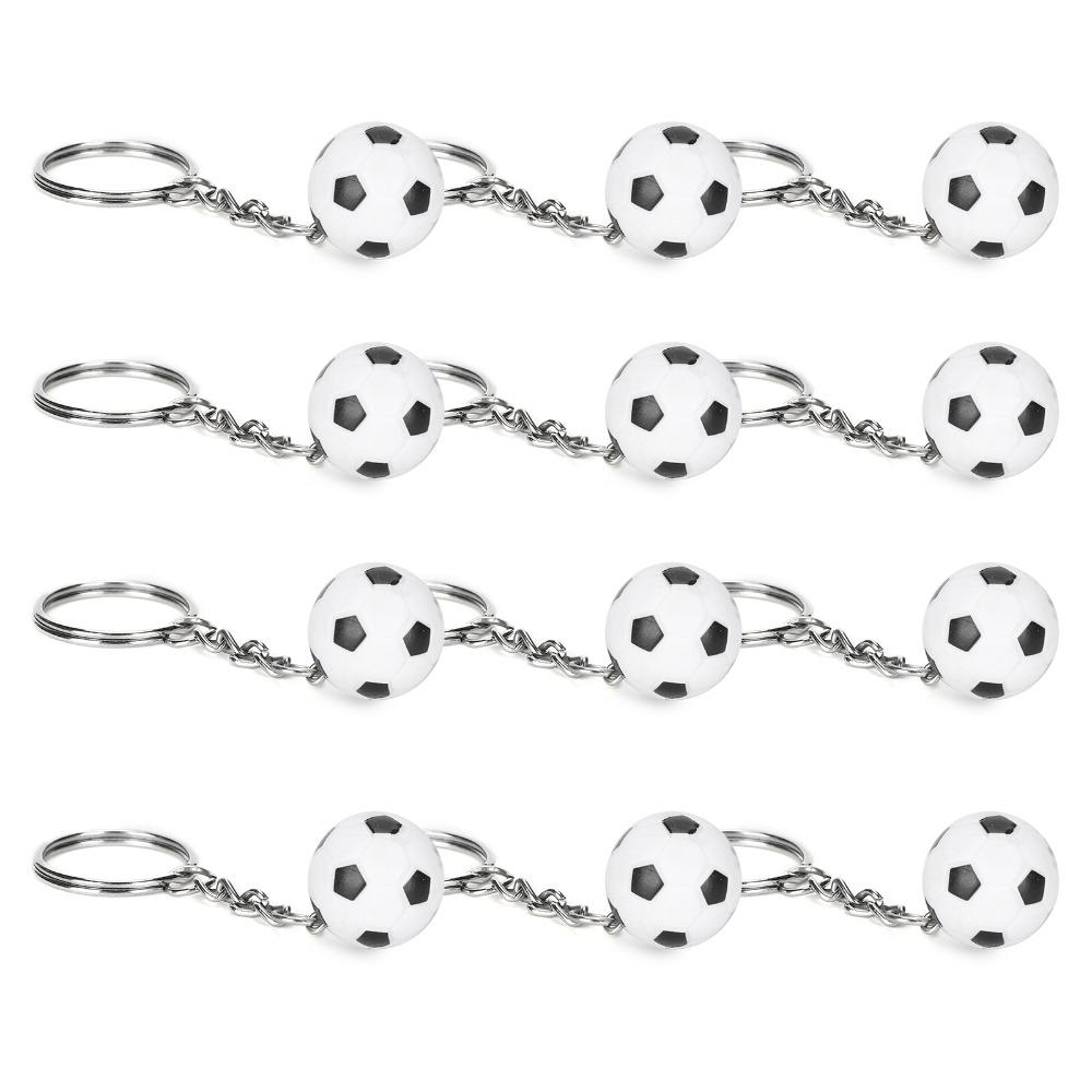 12PCS Simulation Design Soccer Ball Keychains Mini Size Sports Ball Key Ring For Event Giveaways