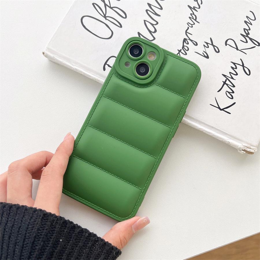 TPU Frosted Anti-Fingerprint Down Jacket for Apple iPhone 16, 14 Pro, 12, XR, 11