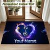 Crystal Velvet Square Rug Custom NameTottenham Hotspur FC Pattern Non Slip Home Floor Decor Rug