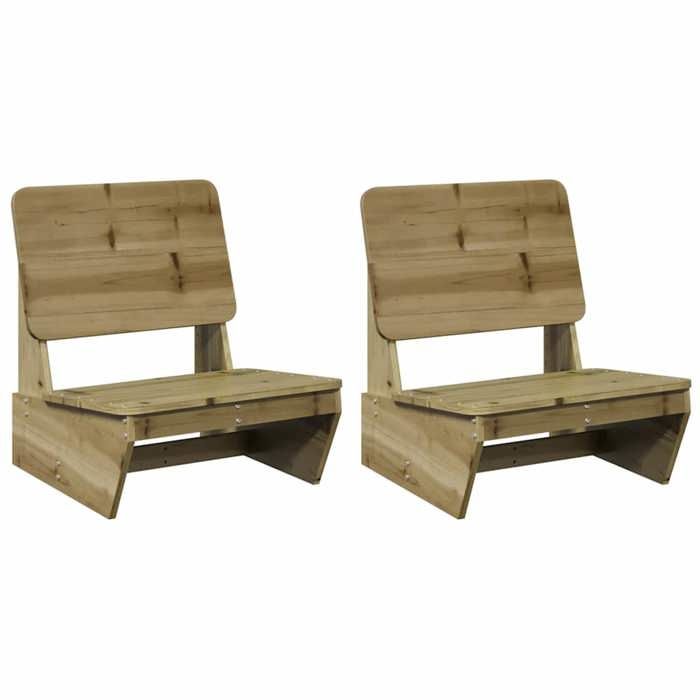 VidaXL Chaises de jardin lot de 2 60x64x70,5 cm bois de pin imprégné, siège de jardin, chaise d'extérieur, chaise de balcon, 859316
