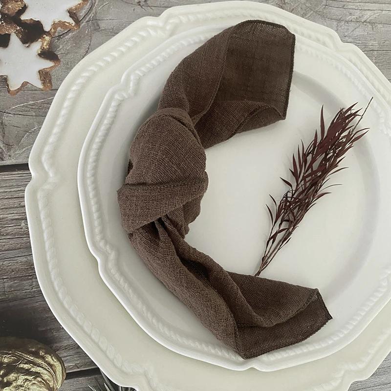 30pcs Handmade Cloth Napkins 40X40cm Boho Rustic Dinner Napkin for Birthday Wedding Party Baby Shower Christmas Table Decoration