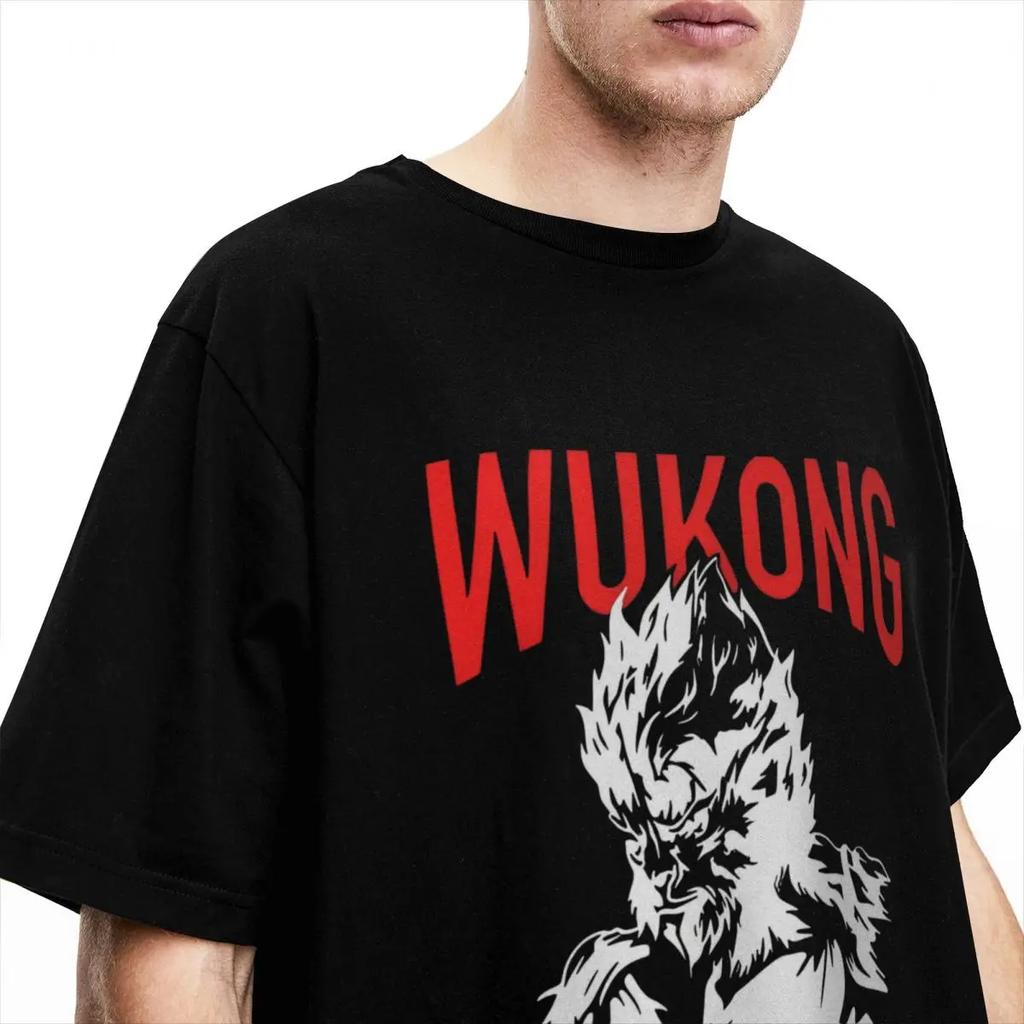 Vintage T-Shirt Black Myth Wukong Game 2024 Cotton T Shirts Trendy Cool Tee Shirt for Male Summer Y2K Basic Short Sleeve Clothes