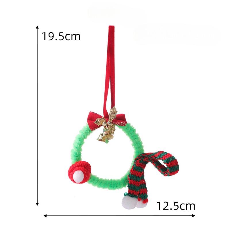 Christmas Decorations: Mini Green Circular Wall Hangers Door Hangers Bows Bells Plush Hanging Rings Small Flower Rings