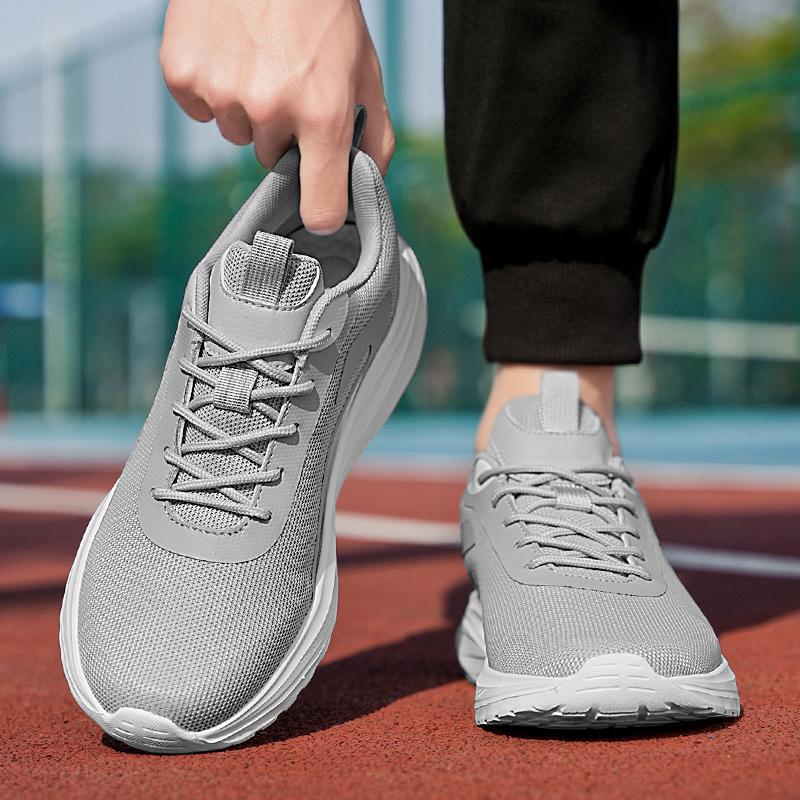 Men’s Black Sports Shoes Grey Running Sneakers Shoes Students Over Sized Jogging Shoes Light Weight