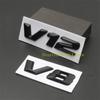 VOR3  New 3D Font Numbers Letters V8 V12 Emblem for M760i Series F01 F02 G11 G12 Car Trunk Nameplate Sticker Black Chrome