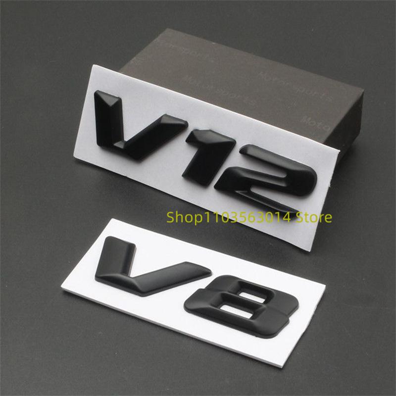 VOR3 New 3D Font Numbers Letters V8 V12 Emblem for M760i Series F01 F02 G11 G12 Car Trunk Nameplate Sticker Black Chrome