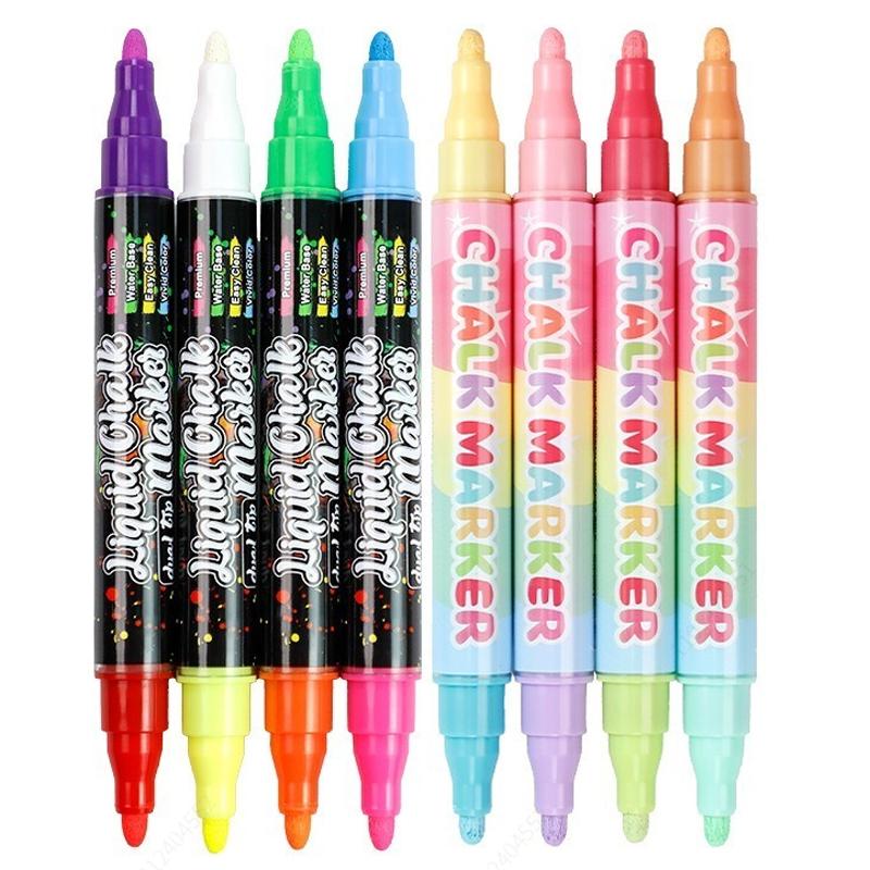 8/16 Colors Dual Tip Liquid Erasable Chalk Markers Pens Washable & Wet Erase Neon Makers for Blackboard Chalkboard Glass Window