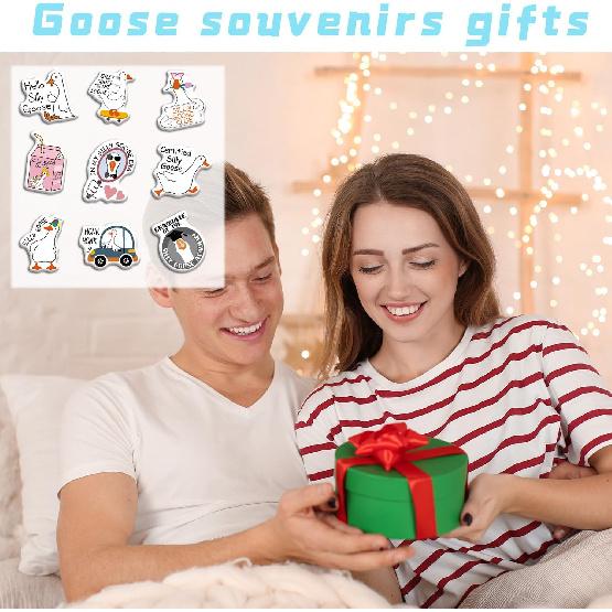 Goose Fridge Magnet Set- 9Pcs Funny Animal Refrigerator Magnetic Stickers Goose Magnets Silly for Fridge Cute Meme Fridge Magnets Gifts for Locker