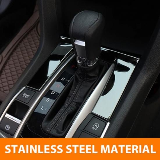 For Honda Civic 10Th 2016- Piano Black Shift Interior Gear Cover Panel Trim