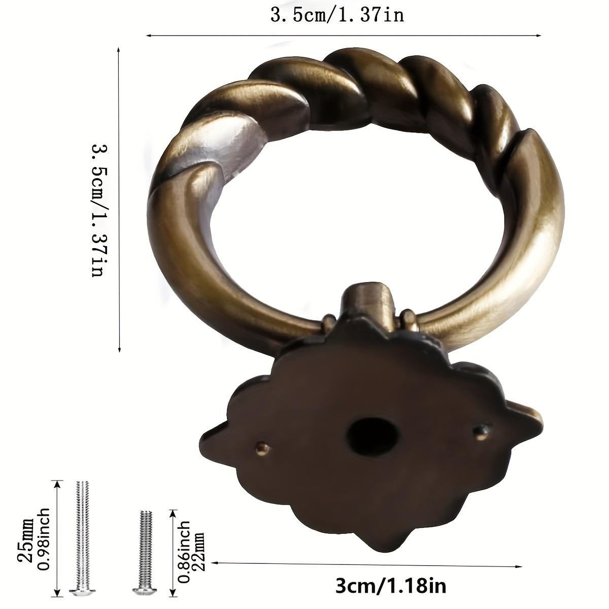 

6 шт. винтажный стиль бронзовые подвесные кольца ручки для ящиков шкафа, ручки для ящиков шкафа, ручки для кухонных шкафов с шурупами 6pcs