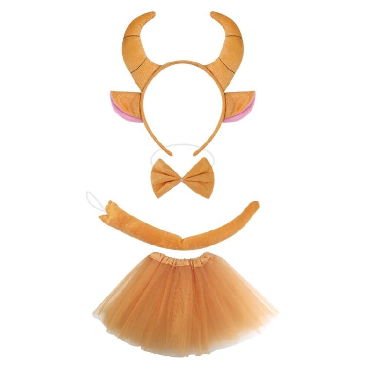 Portable Bull Horn Headband Children's Animal Headpiece Party Theme Headgear Hairpiece Accesories for Various Occasion