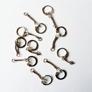 10 Silver Keychains Length 5.2cm