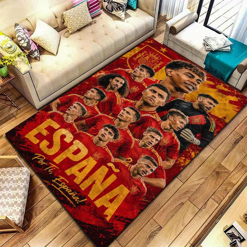 Spain National Football Team Carpet Rug for Living Room Bedroom Home Sofa Decoration,Kids play Non-slip Floor Mat