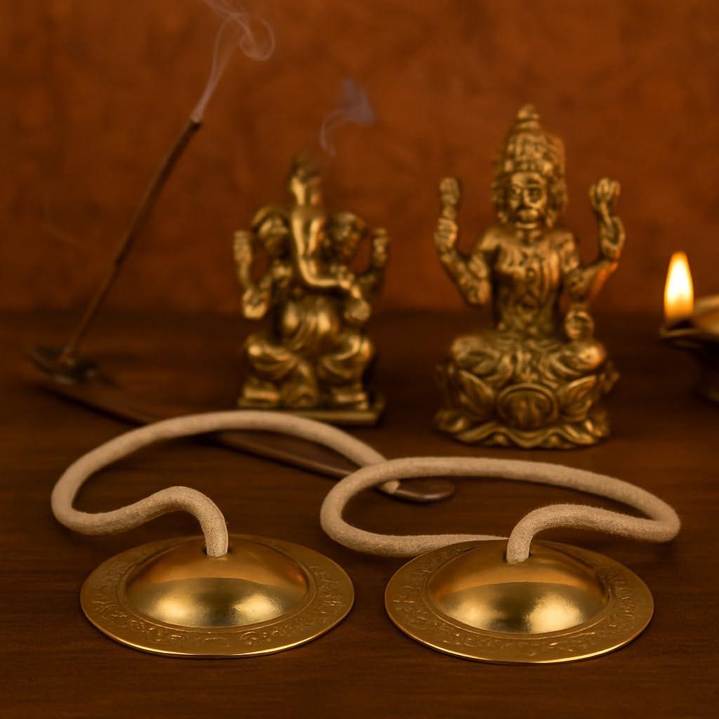 Pure Source India Manjeera For Pooja-Kirtan-Worship- Kartal instrument-Hand Cymbals Manjira Pair