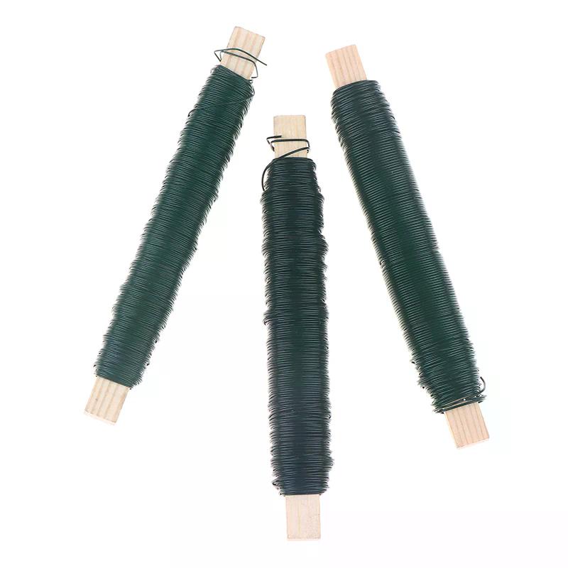 0.5/0.65/0.7mm Green Metal Tying Wire, Rust-Resistant Floral Wire For Wrapping Around ,Suitable For Crafts, Christmas Decoration