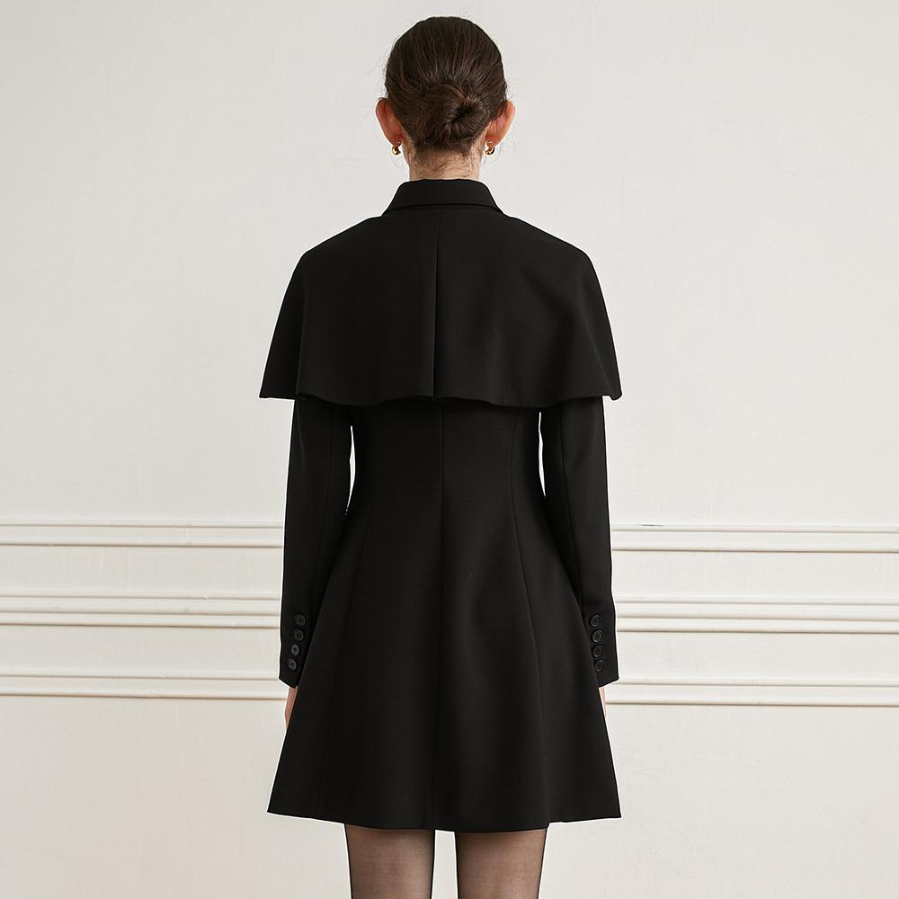 Waiwaiaiem Yy_Black Shawl Suit Dress