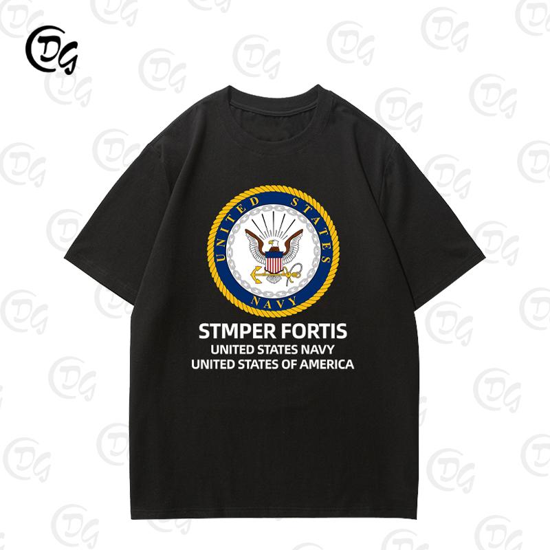 2025 Vereinigte Staaten von Amerika Marine Luftwaffe Armee Kurzarm-T-Shirt Kleidung Sommer Freizeit Reine Baumwolle Alles Harajuku