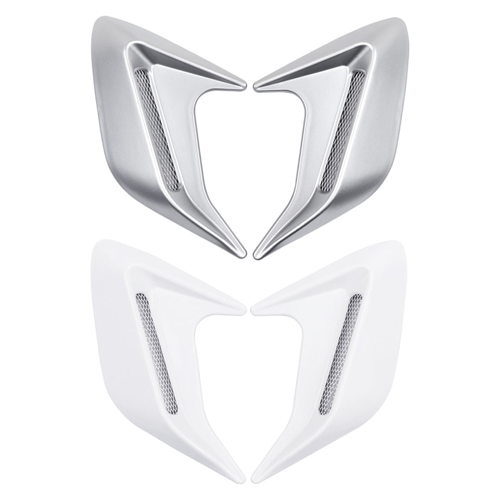 2 peças de plástico ABS para saída de ar lateral do carro, para-lama, entrada de ar, adesivo, simulação de saída de ar, decoração externa