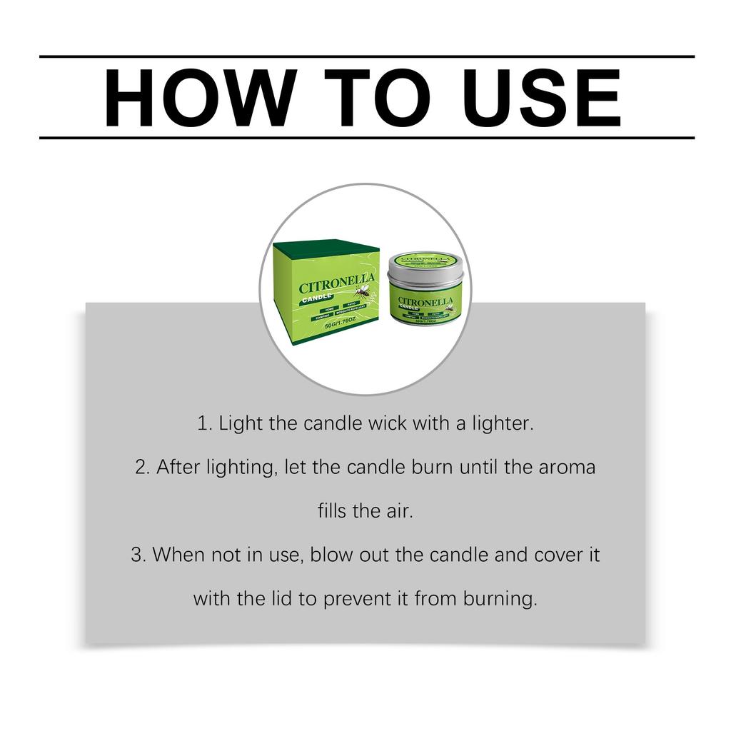 Citronella Candle Mosquito Repellent Candle for Outdoor Indoor Use Camping Patio Home Insect Control 50g 1 76oz