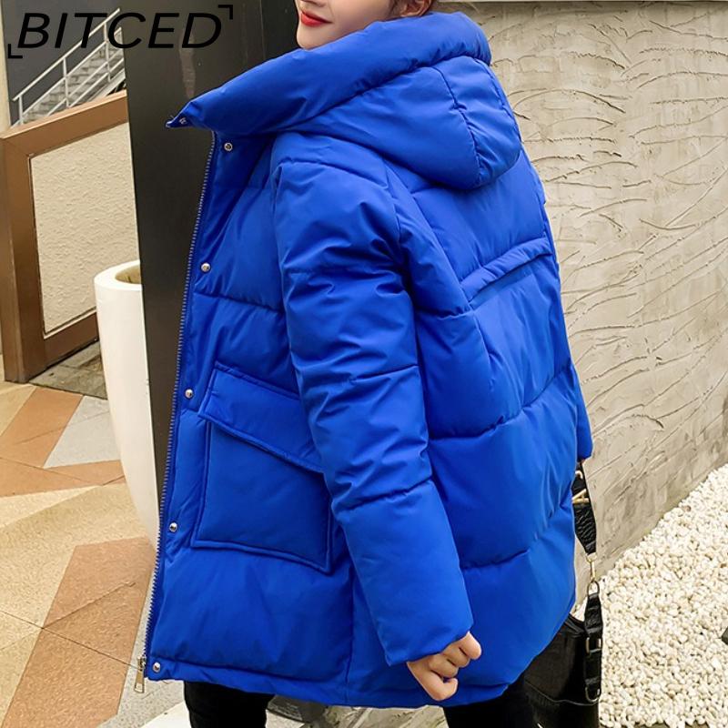 BITCED Women's Mid-Length Winter Waist-Defining Thickened Cotton Coat, Padded Jacket