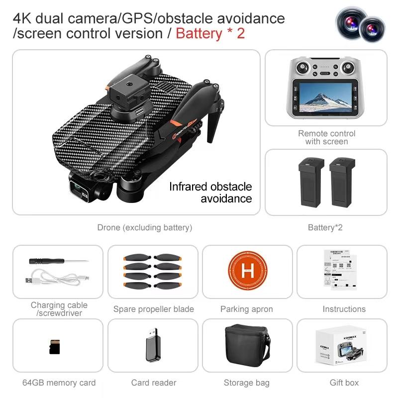 NEW K919 MAX GPS Drone Professional 4K Camera 3-axis Gimbal Aerial FPV Brush Avoiding Obstacle with Large Screen Control Quadcopter