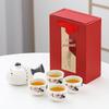 Mingling Ceramic Tea Set (1 Pot, 4 Cups)