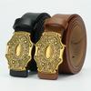 Women's Belt Versatile Belt New Style Fashionable Simple Belt Pure Cowhide Women's Smooth Buckle Belt