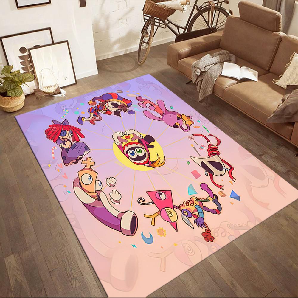 Digital Circus Carpet Perfect for Game Room Kitchen Dining Room Playrooms Antislip Carpet Anime Office Decor Spiritual Gift