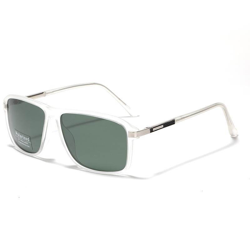 Glasses Square Polarized Sunglasses Men S Semi-Metal Tr90 Face Cover Versatile Sunglasses Women S темно-зеленого
