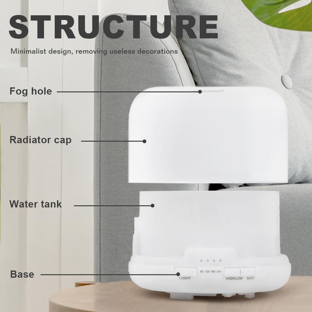 500ml Essential Oil Diffuser Timing Function Aroma Diffuser Ultrasonic Air Humidifier with Remote Control for Home Office